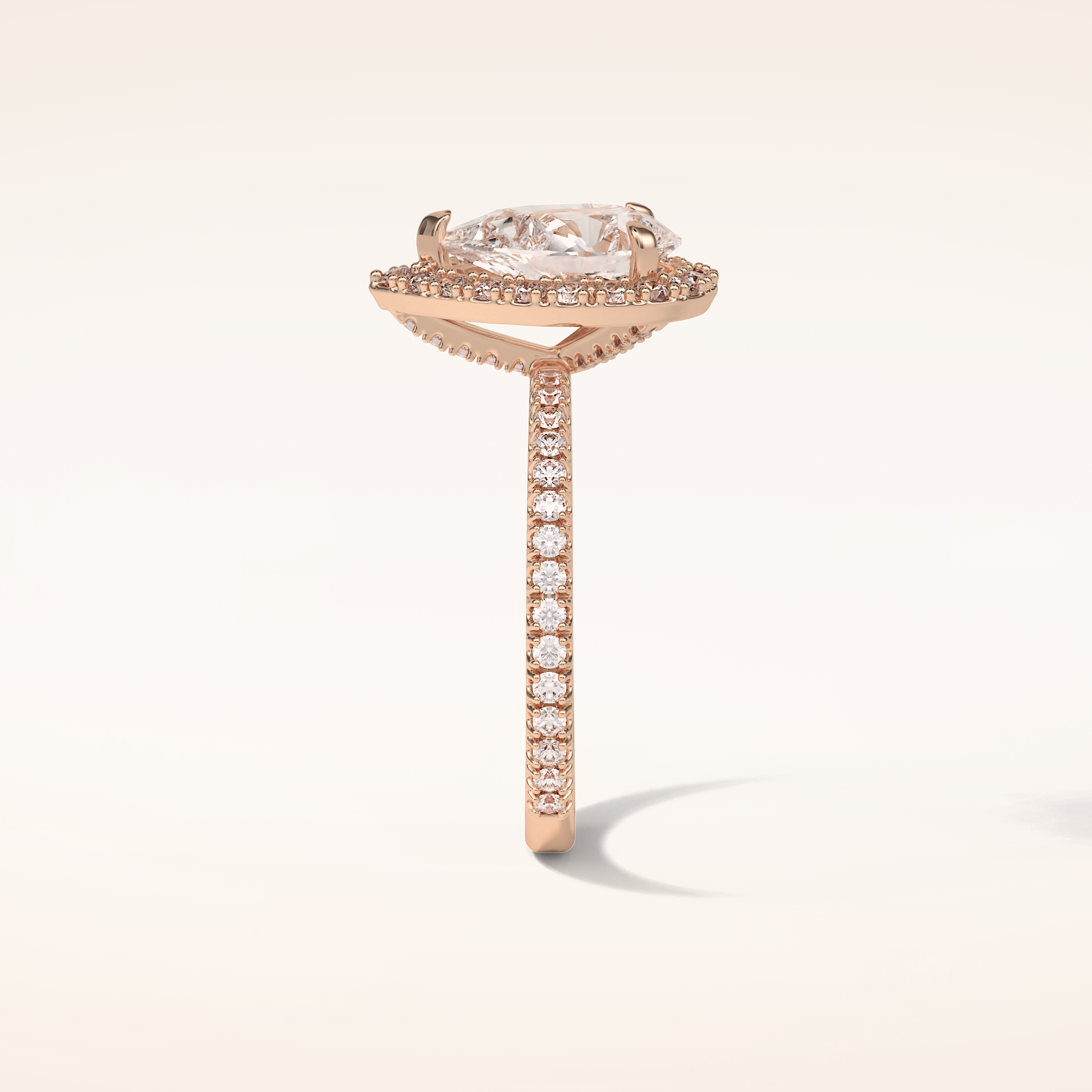 1.93 CT Pear Shaped Halo & Pave Moissanite Engagement Ring