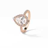 Pear Halo & Pave Lab Grown Diamond Engagement Ring