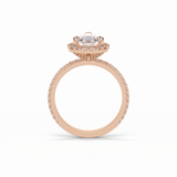 Pear Halo & Pave Lab Grown Diamond Engagement Ring