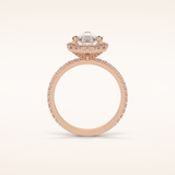 1.93 CT Pear Shaped Halo & Pave Moissanite Engagement Ring
