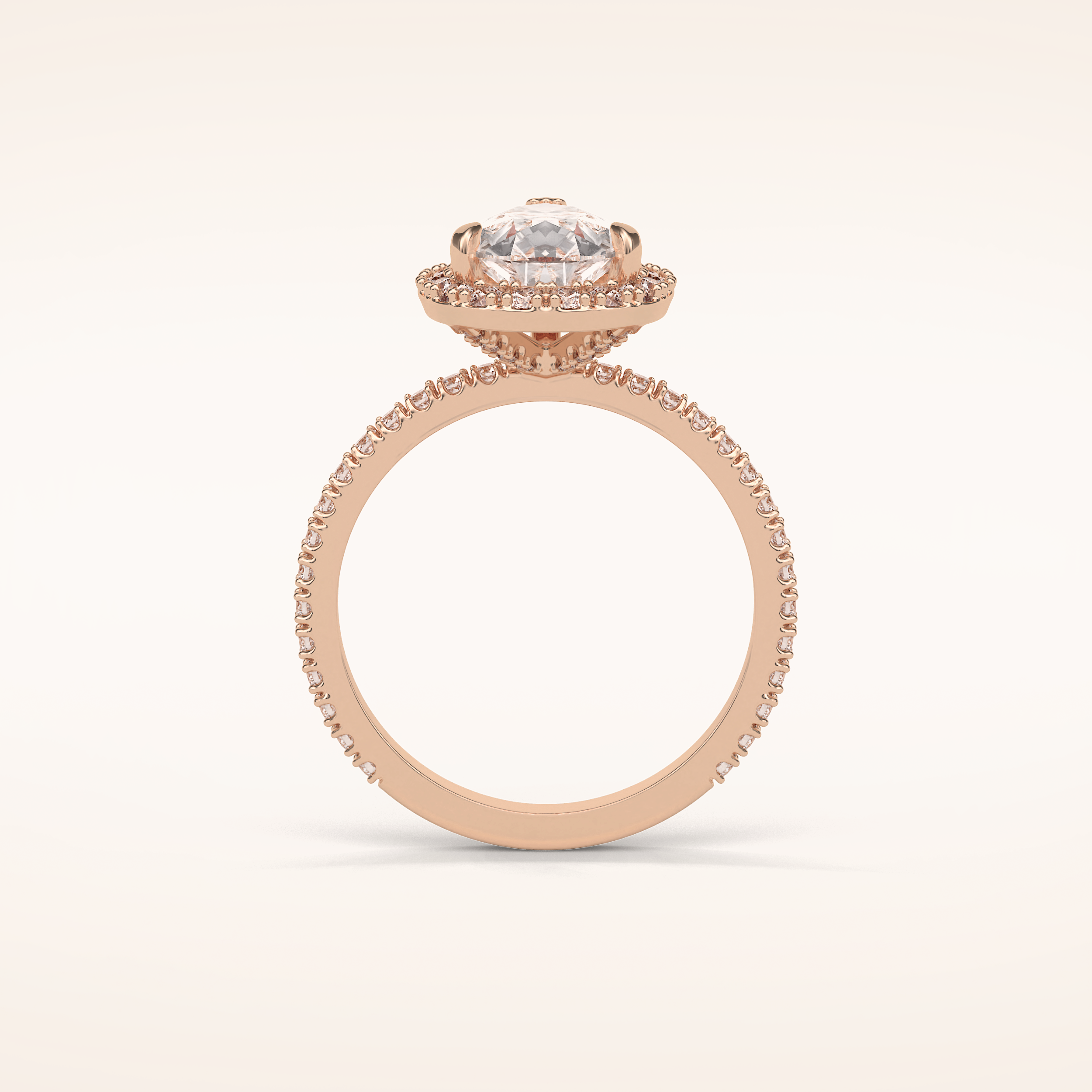 1.93 CT Pear Shaped Halo & Pave Moissanite Engagement Ring