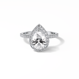Pear Halo & Pave Lab Grown Diamond Engagement Ring