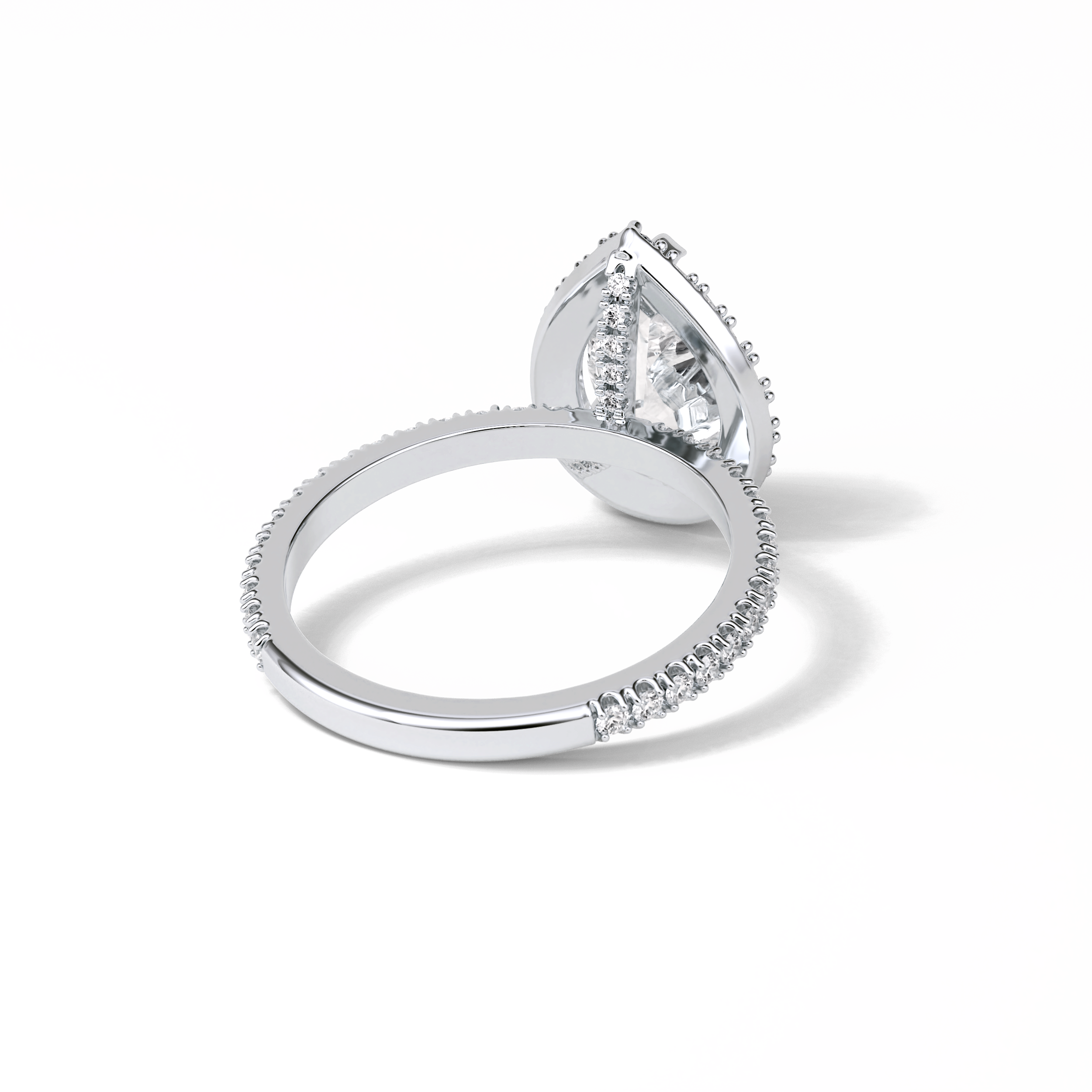 Pear Halo & Pave Lab Grown Diamond Engagement Ring