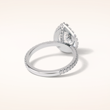 1.93 CT Pear Shaped Halo & Pave Moissanite Engagement Ring