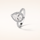 1.93 CT Pear Shaped Halo & Pave Moissanite Engagement Ring
