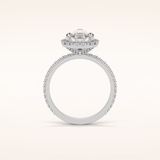 1.93 CT Pear Shaped Halo & Pave Moissanite Engagement Ring