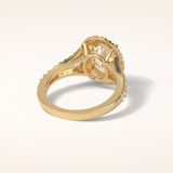 2.72 CT Oval Shaped Halo & Pave Split Shank Moissanite Engagement Ring