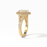 Oval Halo & Pave Lab Grown Diamond Engagement Ring