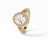Oval Halo & Pave Lab Grown Diamond Engagement Ring
