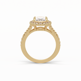 Oval Halo & Pave Lab Grown Diamond Engagement Ring
