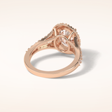 2.72 CT Oval Shaped Halo & Pave Split Shank Moissanite Engagement Ring