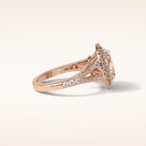 2.72 CT Oval Shaped Halo & Pave Split Shank Moissanite Engagement Ring