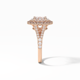 Oval Halo & Pave Lab Grown Diamond Engagement Ring