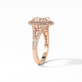 Oval Halo & Pave Lab Grown Diamond Engagement Ring