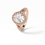 Oval Halo & Pave Lab Grown Diamond Engagement Ring