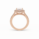 Oval Halo & Pave Lab Grown Diamond Engagement Ring