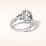 2.72 CT Oval Shaped Halo & Pave Split Shank Moissanite Engagement Ring