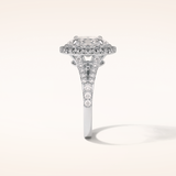2.72 CT Oval Shaped Halo & Pave Split Shank Moissanite Engagement Ring