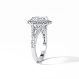 Oval Halo & Pave Lab Grown Diamond Engagement Ring
