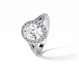 Oval Halo & Pave Lab Grown Diamond Engagement Ring