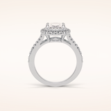 2.72 CT Oval Shaped Halo & Pave Split Shank Moissanite Engagement Ring