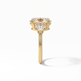 Oval Halo & Pave Lab Grown Diamond Engagement Ring