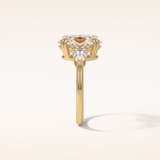 3.75 CT Oval Shaped Three Stone Moissanite Engagement Ring
