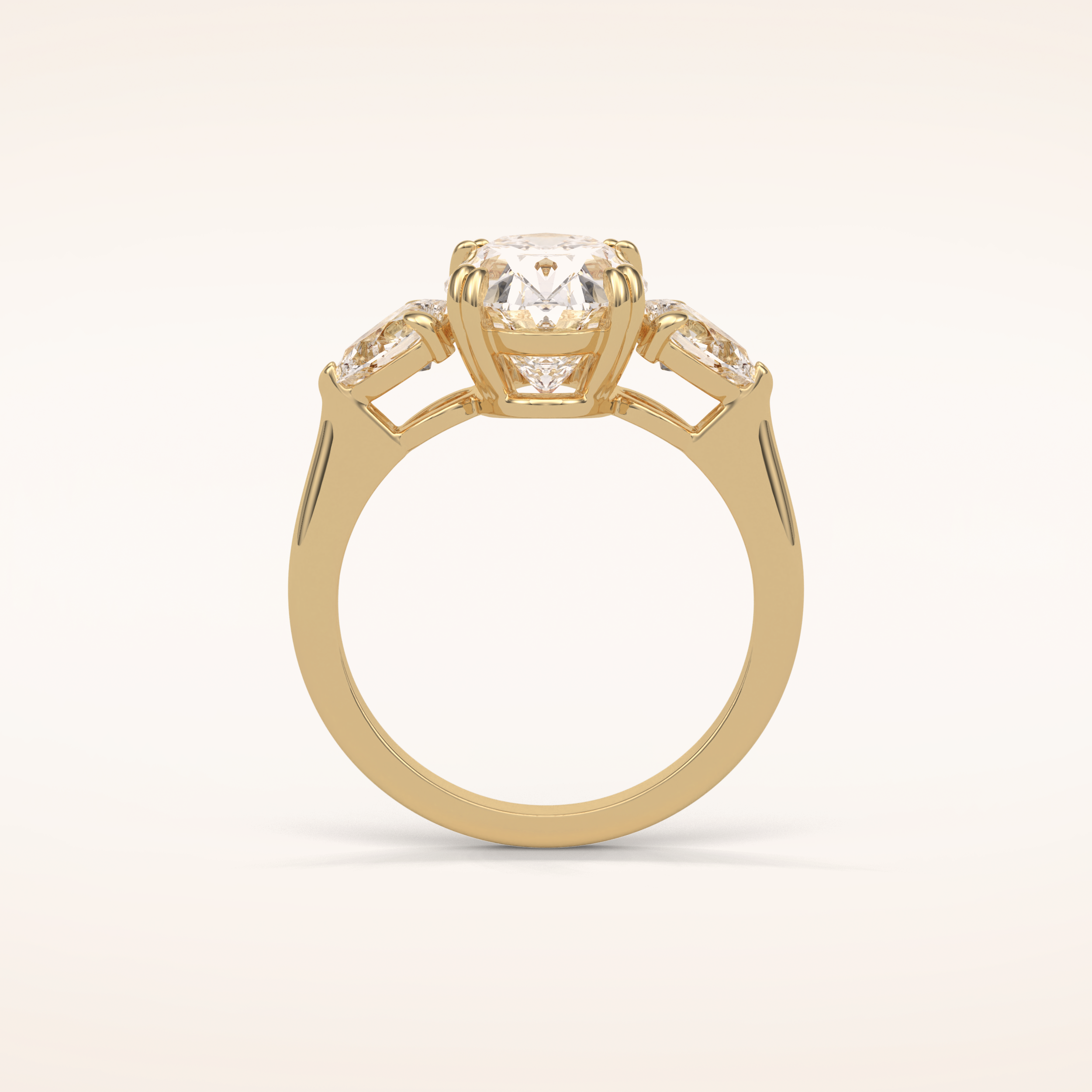 3.75 CT Oval Shaped Three Stone Moissanite Engagement Ring