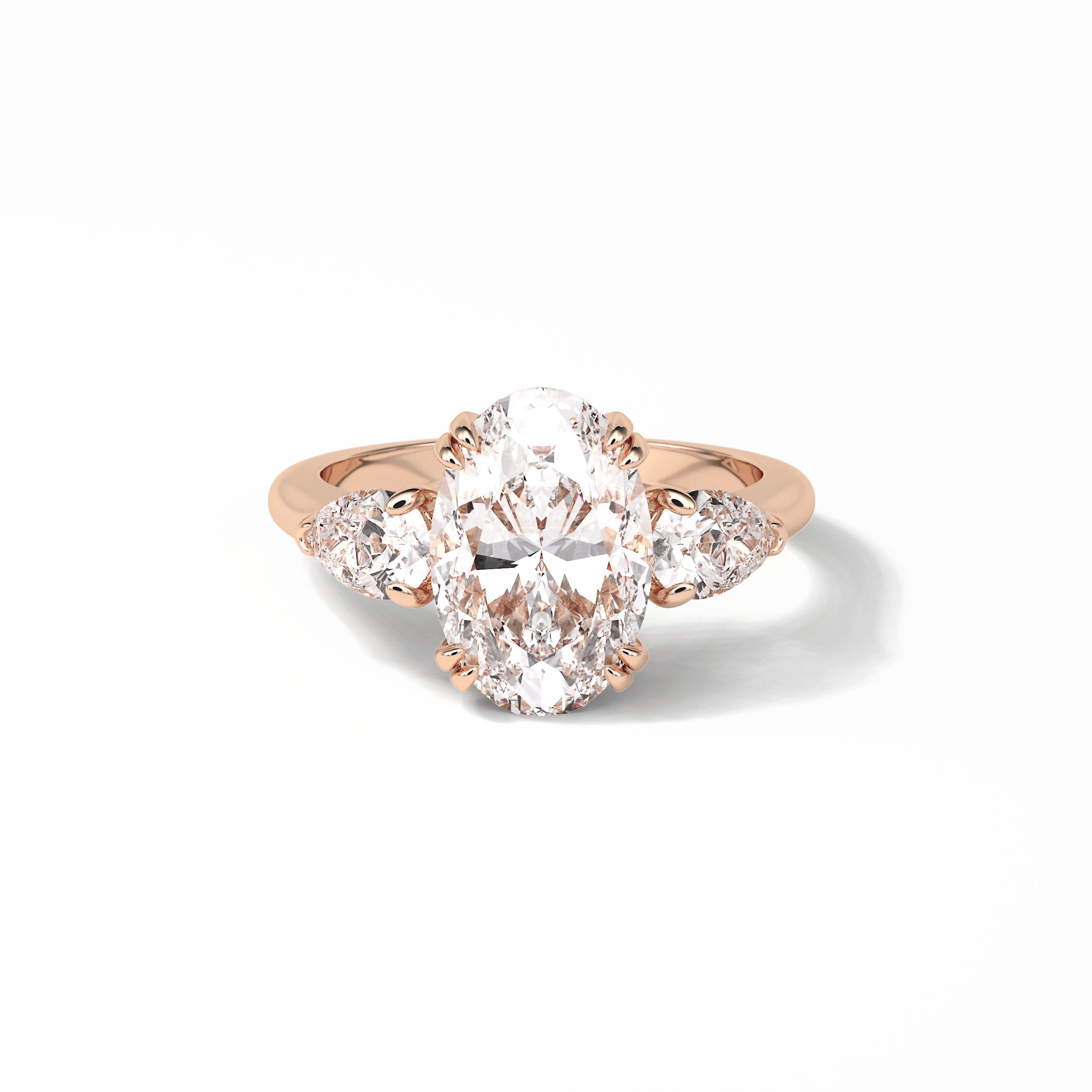Oval Halo & Pave Lab Grown Diamond Engagement Ring