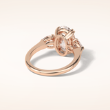 3.75 CT Oval Shaped Three Stone Moissanite Engagement Ring