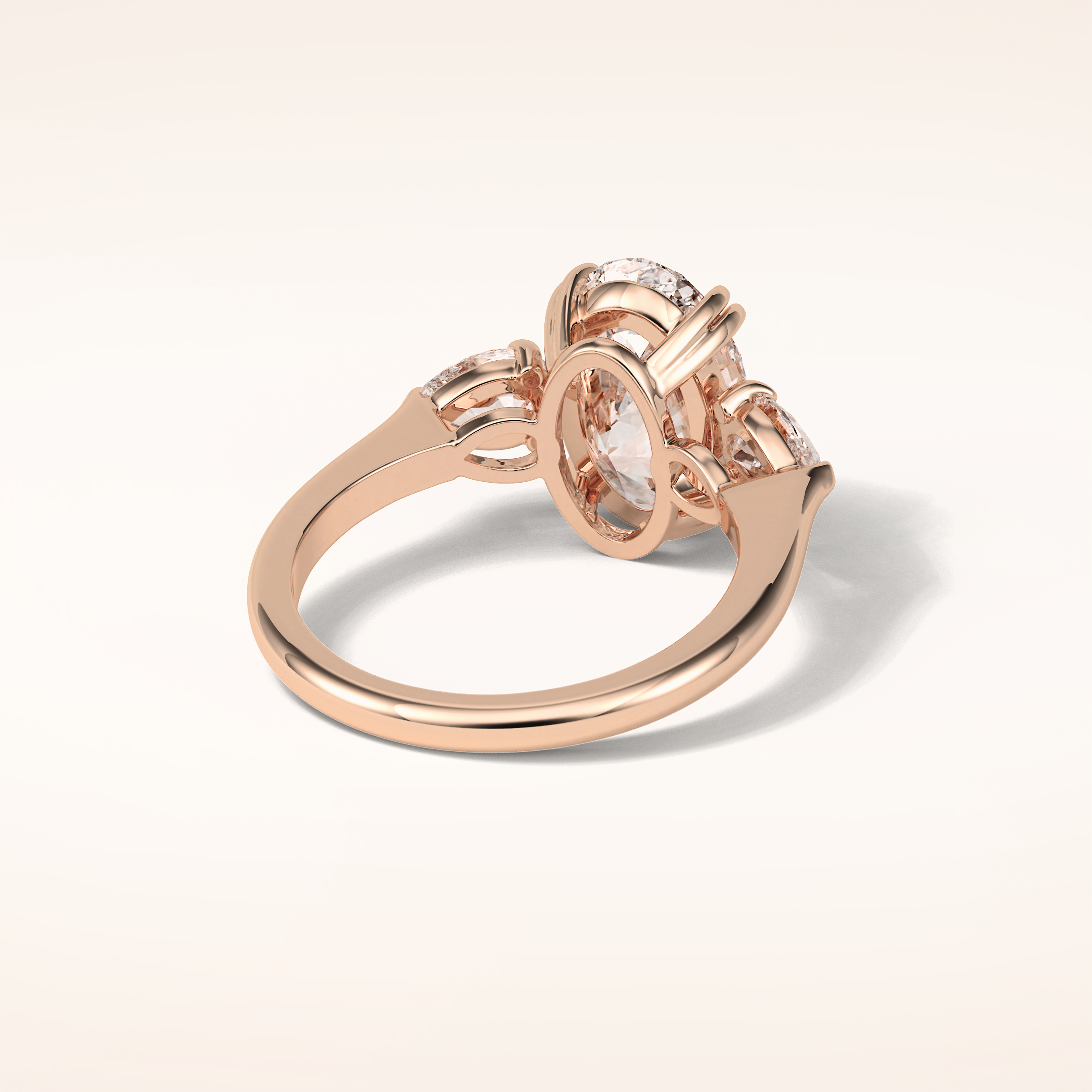 3.75 CT Oval Shaped Three Stone Moissanite Engagement Ring