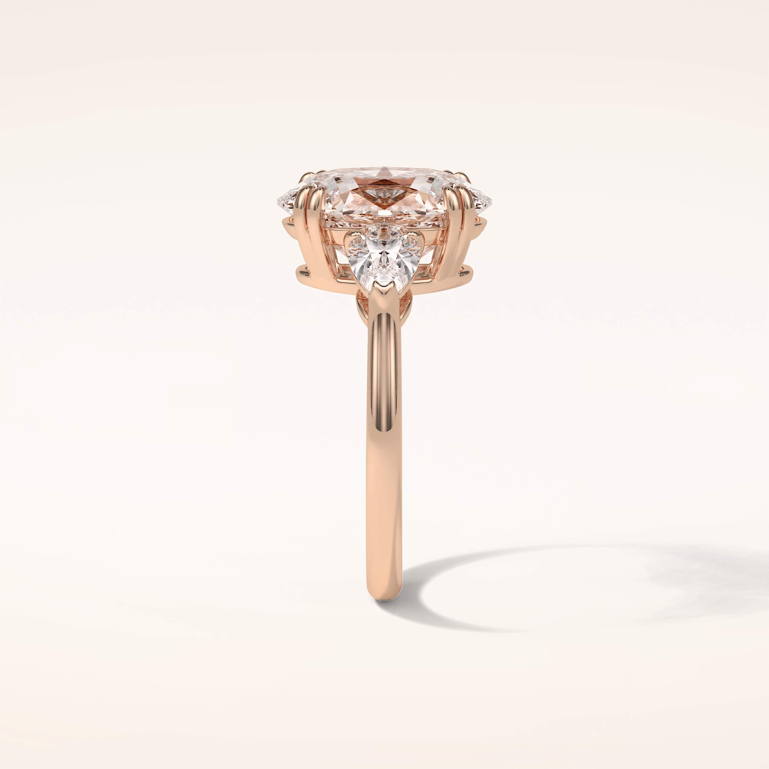 3.75 CT Oval Shaped Three Stone Moissanite Engagement Ring