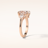 3.75 CT Oval Shaped Three Stone Moissanite Engagement Ring