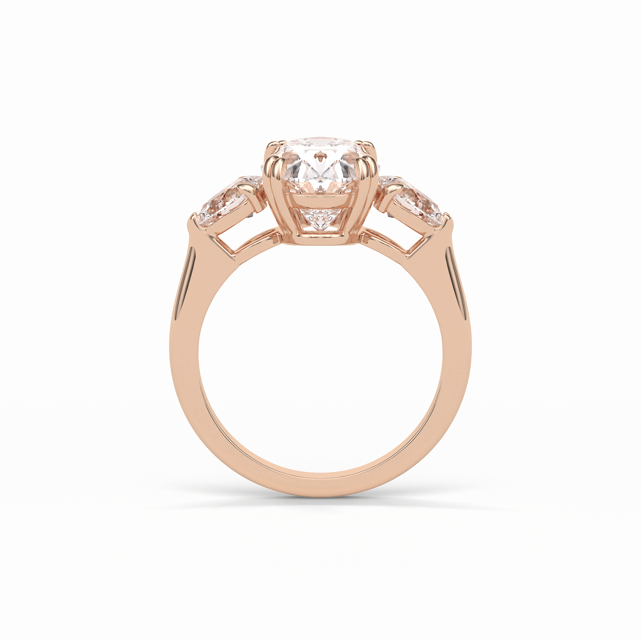 Oval Halo & Pave Lab Grown Diamond Engagement Ring
