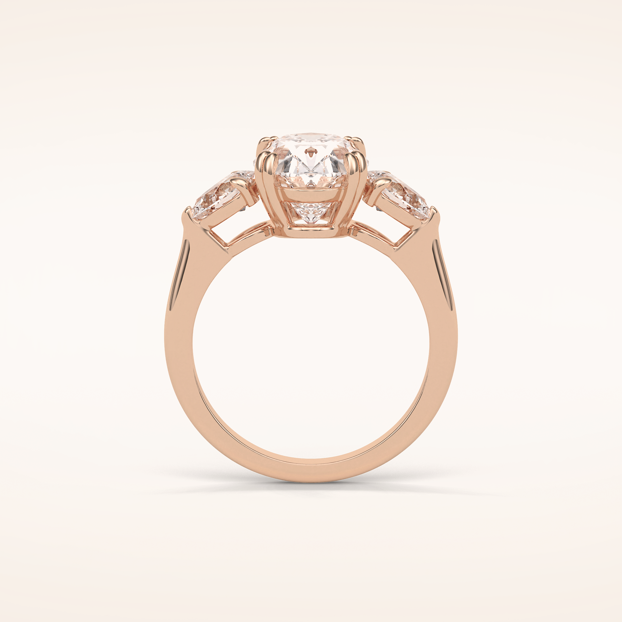 3.75 CT Oval Shaped Three Stone Moissanite Engagement Ring