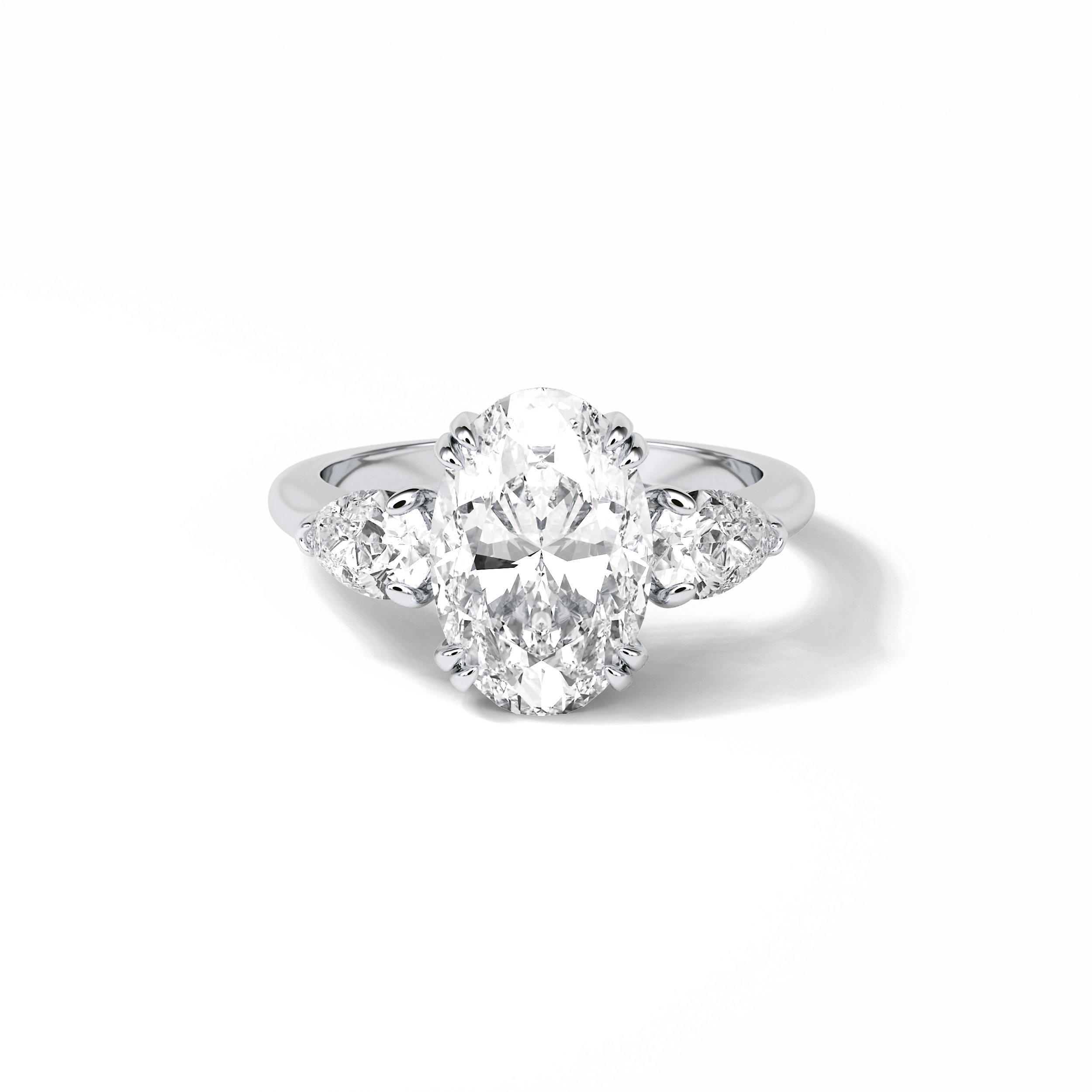 Oval Halo & Pave Lab Grown Diamond Engagement Ring