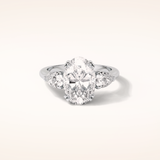 3.75 CT Oval Shaped Three Stone Moissanite Engagement Ring