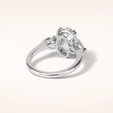 3.75 CT Oval Shaped Three Stone Moissanite Engagement Ring