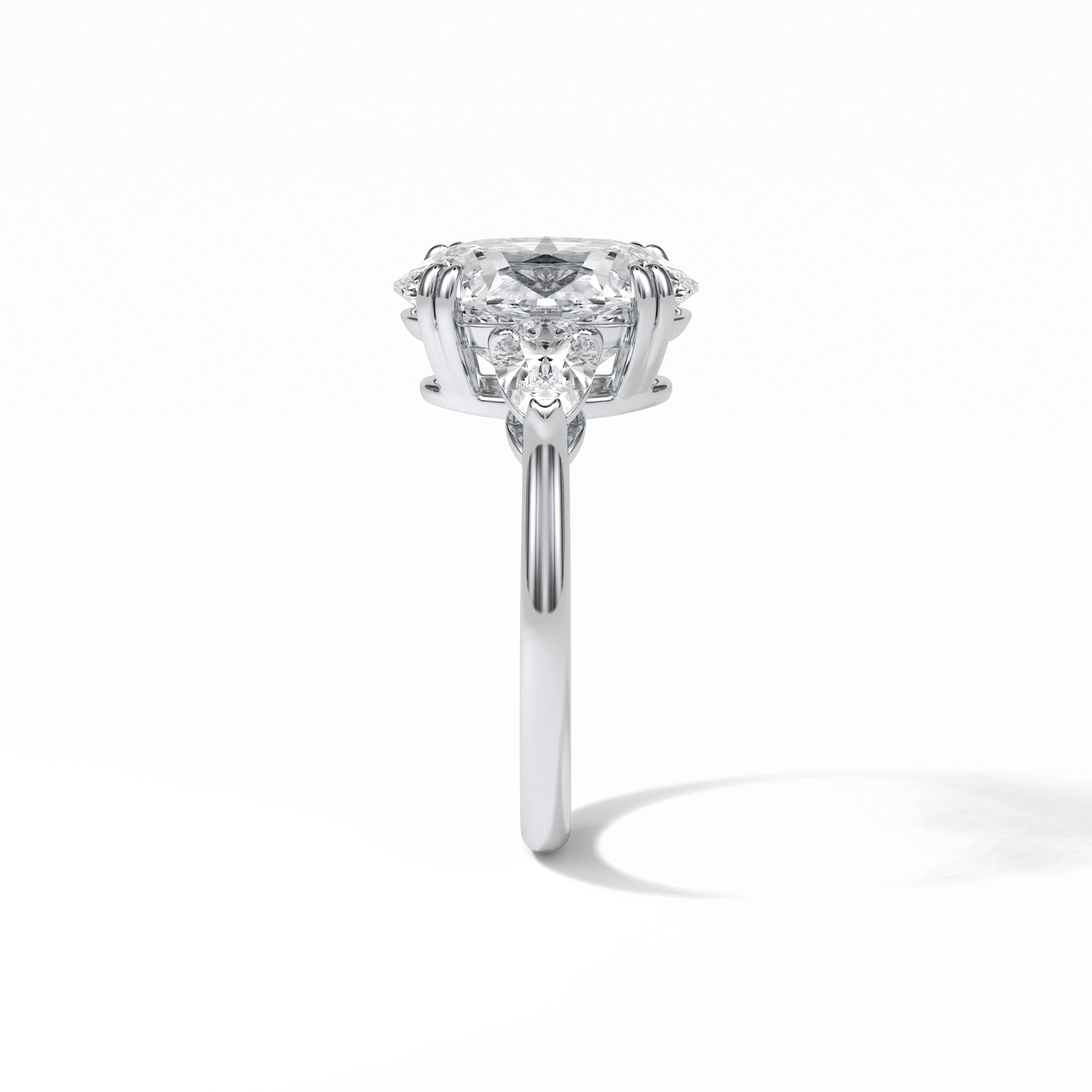 Oval Halo & Pave Lab Grown Diamond Engagement Ring