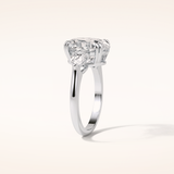 3.75 CT Oval Shaped Three Stone Moissanite Engagement Ring