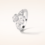 3.75 CT Oval Shaped Three Stone Moissanite Engagement Ring