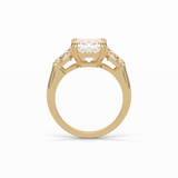 Emerald Three Stones Lab Grown Diamond Engagement Ring