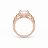 Emerald Three Stones Lab Grown Diamond Engagement Ring