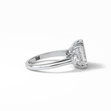Emerald Three Stones Lab Grown Diamond Engagement Ring
