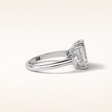 3.24 CT Emerald Shaped Three Stone Moissanite Engagement Ring