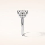 3.24 CT Emerald Shaped Three Stone Moissanite Engagement Ring