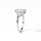 Emerald Three Stones Lab Grown Diamond Engagement Ring
