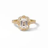 Emerald Cluster Lab Grown Diamond Engagement Ring