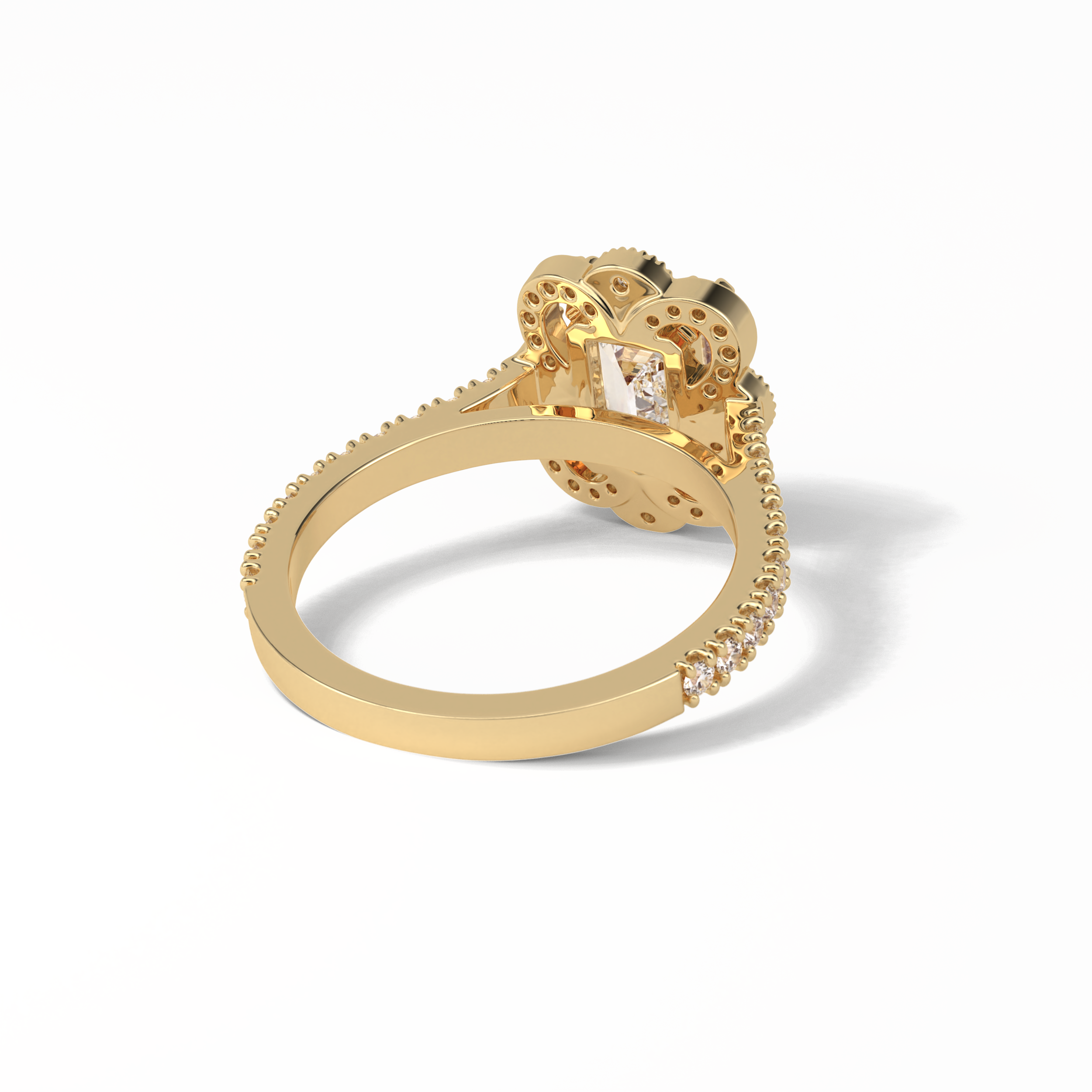 Emerald Cluster Lab Grown Diamond Engagement Ring