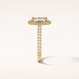 1.6 CT Emerald Shaped Cluster Moissanite Engagement Ring